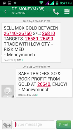 mcx gold tips sms