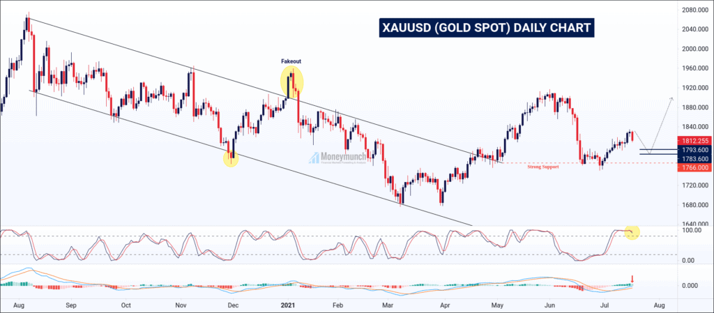 free gold spot (xauusd) daily chart & signals