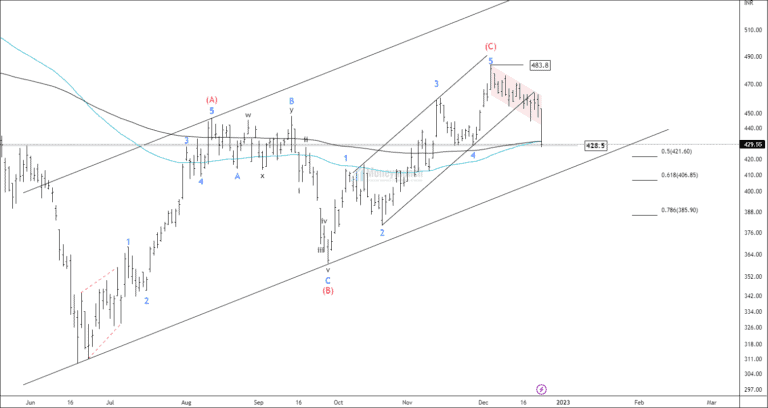 NSE HINDALCO - Elliott Wave Projection - Moneymunch